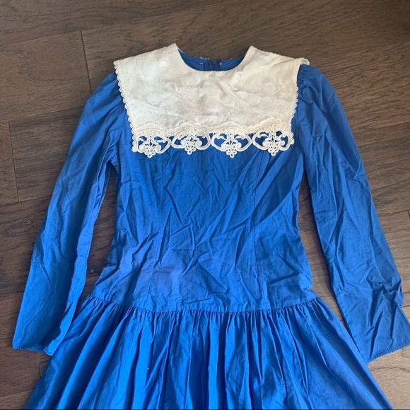Vintage Jessica McClintock Gunne Sax Bib Dress - Picture 2 of 13